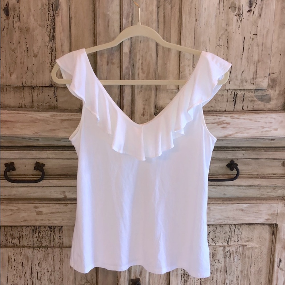 Lilly Pulitzer White Ruffle Top